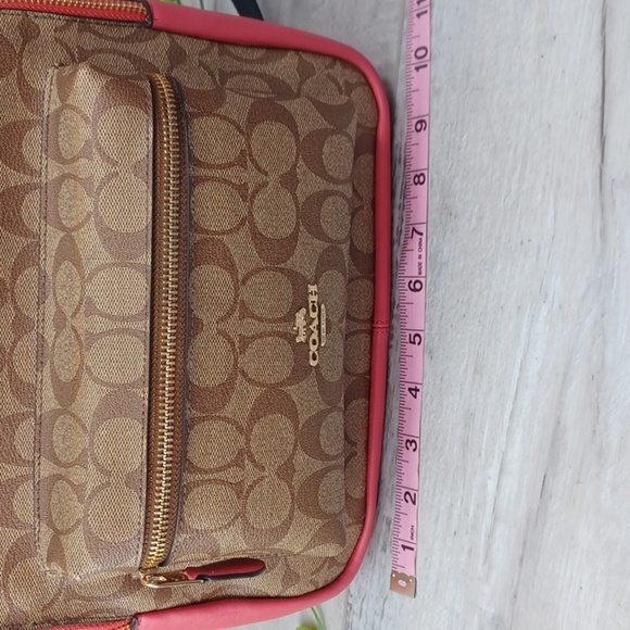 Coach 32200 Medium Charlie Backpack Signature/Poppy Color - Picture 8 of 16